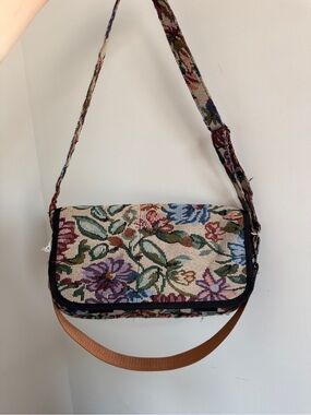 Floral Tapestry Crossbody Bag - Multi Color
